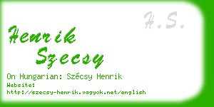 henrik szecsy business card