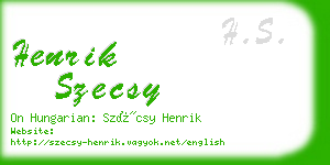 henrik szecsy business card